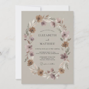 Convites Casamento Outonal Sereno Malva