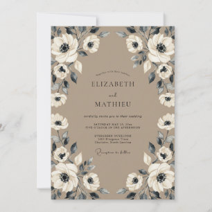 Convites Casamento Outonal Taupe Atmosférico