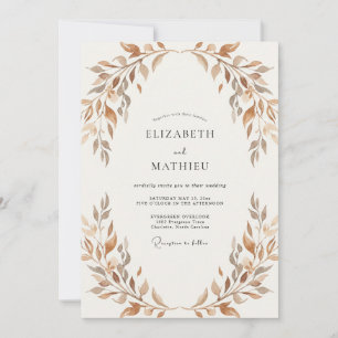 Convites Casamento Outonal Terracota Suave