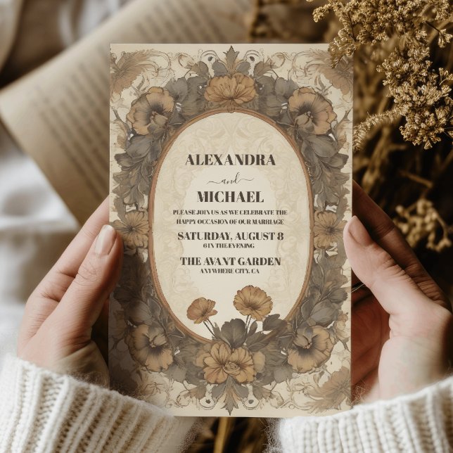 Convites Casamento outono Art Nouveau (Criador carregado)