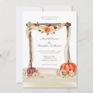 Convites Casamento outono Boho Pumpkins