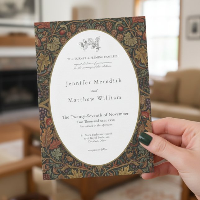 Convites Casamento outono Botânico Elegante Vintage Cottage (Criador carregado)