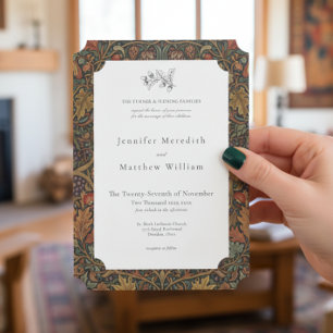 Convites Casamento outono Botânico Elegante Vintage Cottage