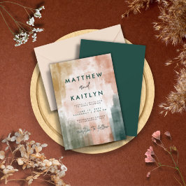 Convites Casamento outono de Aquarela Moderno Simples Em