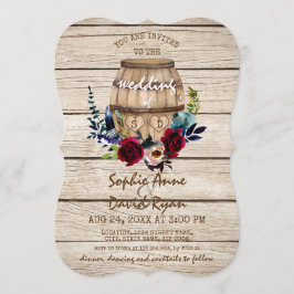 Convites Casamento outono de barril de vinho Floral da Borg