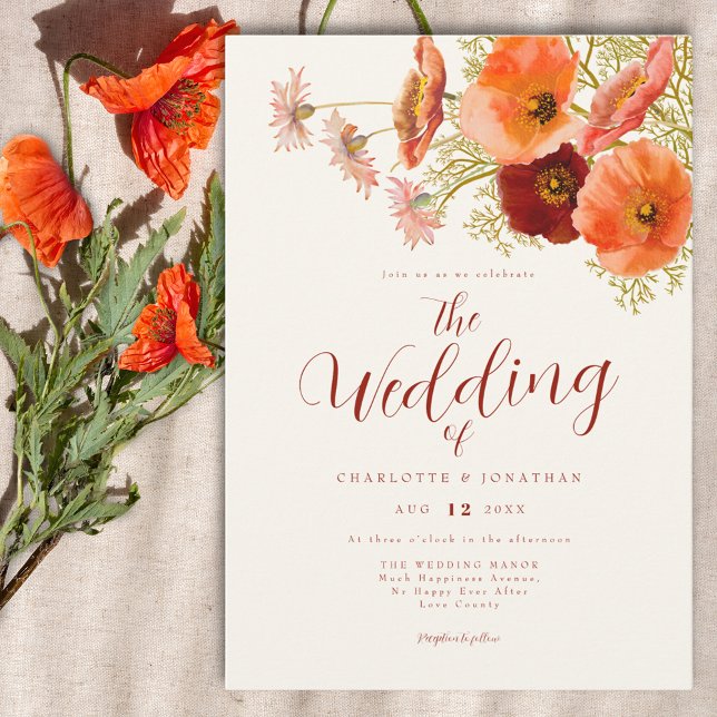 Convites Casamento outono de flor selvagem (Boho wildflower fall wedding invitation )