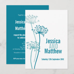 Convites Casamento outono de flores modernas, gráfico de C