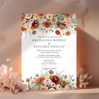 Casamento outono de Flores Verdes de Fumos Laranja