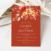 Casamento outono de Laranja de Flor Selvagem Flora