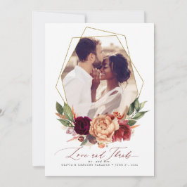 Convites Casamento outono de Obrigados e amor Obrigado Cart
