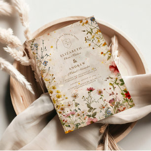 Convites Casamento outono de Prados de Flores Selvagem