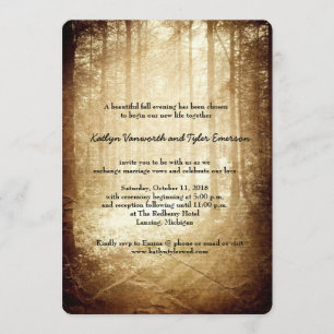 Convites Casamento outono De Retrô De Vintage Brilha De Am