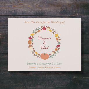 Convites Casamento outono e Fraqueza Guardar a Data