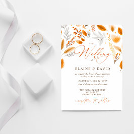 Convites Casamento outono Elegante de Script Moderno do Ter