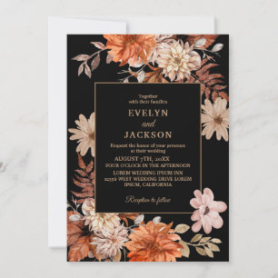 Convites Casamento outono floral de cor aquosa moderna Pret