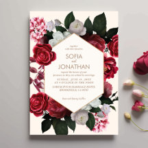 Casamento outono Floral Russo Moderno Maroon