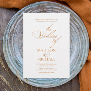 Convites Casamento outono Laranja Contemporâneo Chic Boho
