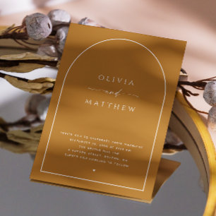 Convites Casamento outono Marrom de mostarda. Foto de outon