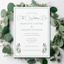 Casamento outono Moderno Elegante Green Eucalyptus