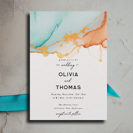 Convites Casamento outono Romance Minimalista do Teal Laran