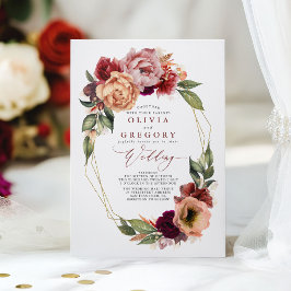 Convites Casamento outono Românico Floral Terthy