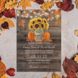 Convites Casamento outono Russo de Autumn Jar Pumpkins