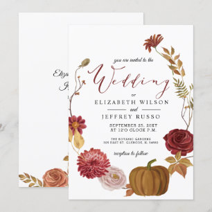 Convites Casamento outono Russo de outono de Pumpkin