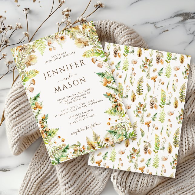 Convites Casamento outono Russo Elegante de Floresta de out (Criador carregado)