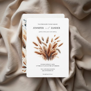 Convites Casamento outono Russo Elegante De Trigo Aquoso