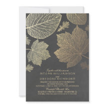 Casamento outono Russo Vintage de Folhas Douradas