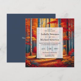 Convites Casamento outono Rustic Birch Tree