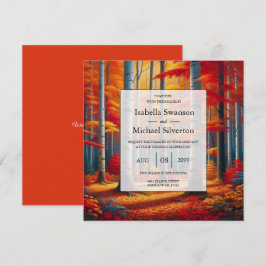 Convites Casamento outono Rustic Birch Tree