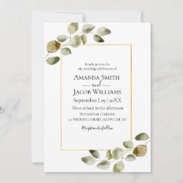 Convites Casamento outono Rustic Eucalyptus