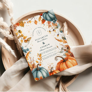 Convites Casamento outono Rustic Pumpkin