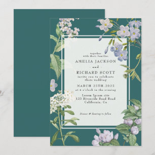 Convites Casamento outono rústico floral de Aquarela Modern