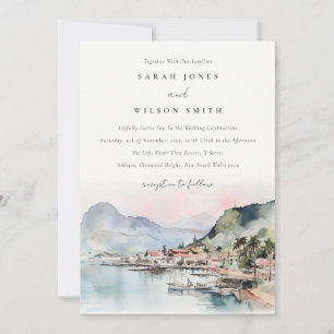 Convites Casamento Paisagem Aquarela Kauai Hawaii