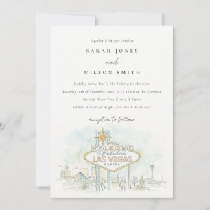 Convites Casamento Paisagem Aquarela Las Vegas Nevada