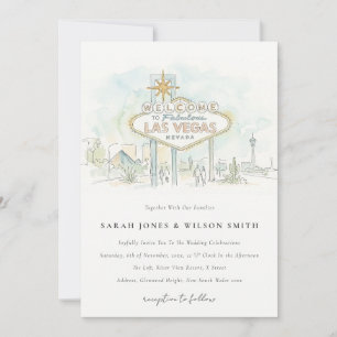 Convites Casamento Paisagem Aquarela Las Vegas Nevada
