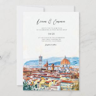 Convites Casamento paisagem Florença Itália Vintage