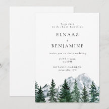 Casamento paisagem florestal e montanhosa moderna