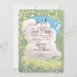 Convites Casamento Paisagem Ilustrada Pintada à Mão