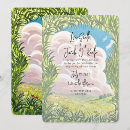 Convites Casamento Paisagem Ilustrada Pintada à Mão