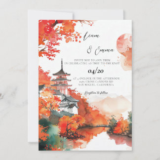 Convites Casamento Paisagem Tradicional Japonesa KYOTO