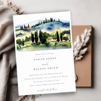 Casamento paisagístico da Toscana Itália Watercolo