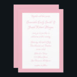 Convites Casamento Pálido Rosa e Branco<br><div class="desc">Fundo de cor sólida rosa pálido com retângulo branco. Coordene suas cores com sua paleta de casamento. Bonito sombra de rosa claro. Crie seu convite de casamento com bonito letra cursiva de caligrafia.</div>