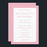 Convites Casamento Pálido Rosa e Branco<br><div class="desc">Fundo de cor sólida rosa pálido com retângulo branco. Coordene suas cores com sua paleta de casamento. Bonito sombra de rosa claro. Crie seu convite de casamento com bonito letra cursiva de caligrafia.</div>