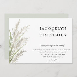 Convites Casamento Pampas Grass Pintado