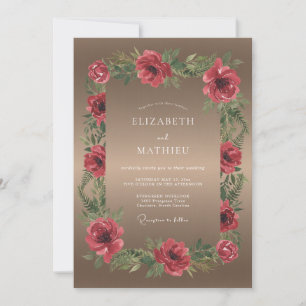 Convites Casamento Papoula Carmesim Taupe