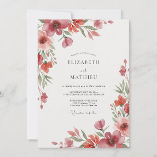Convites Casamento Papoula Coral Ferrugem