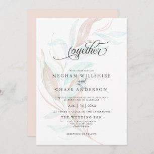 Convites CASAMENTO   Pastel Watercolor Wispy Foliage